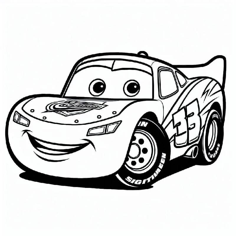 Blesk McQueen zdarma pro děti omalovánka