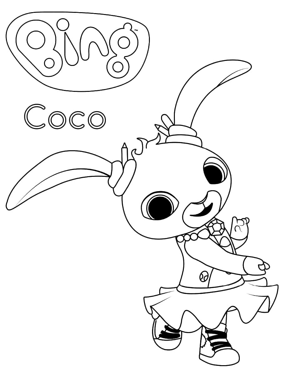 Coco z Bing omalovánka