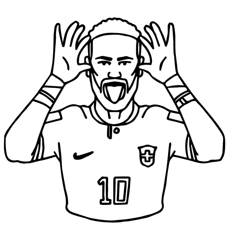 Fotbalista Neymar omalovánka