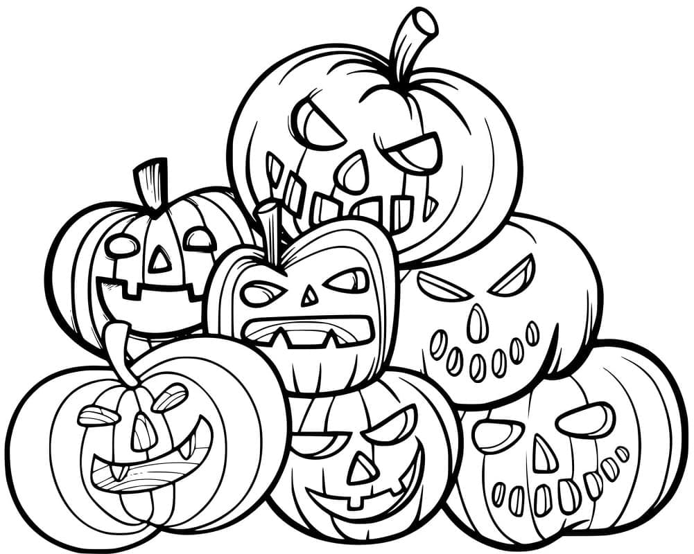 Mnoho Halloweenových Dýní omalovánka