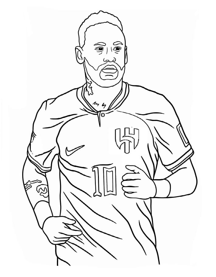 Neymar Fotbalista omalovánka