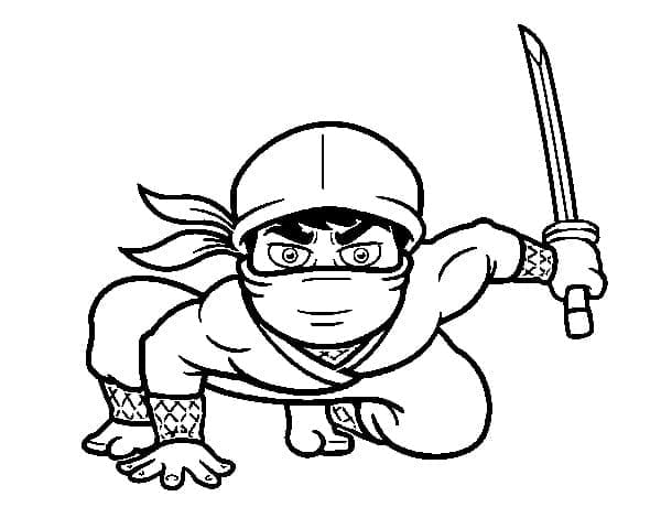 Ninja Zdarma pro Děti omalovánka