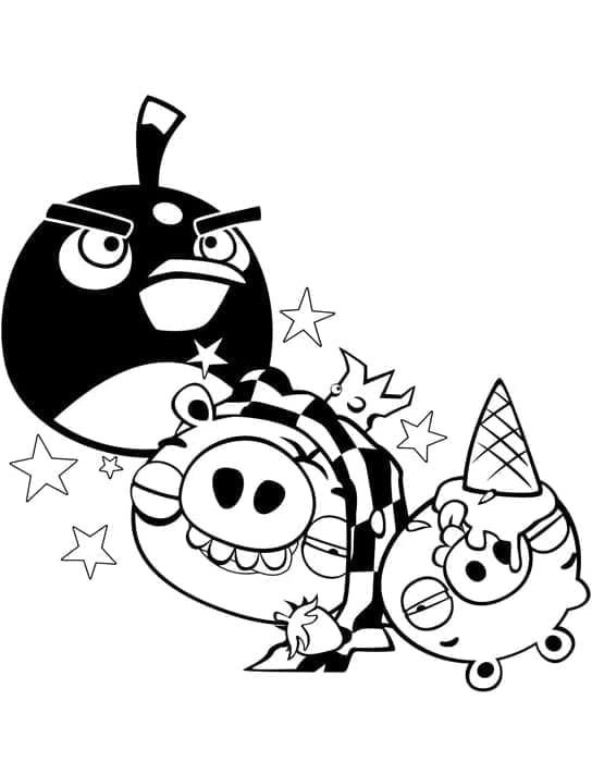 Obrázek Angry Birds omalovánka