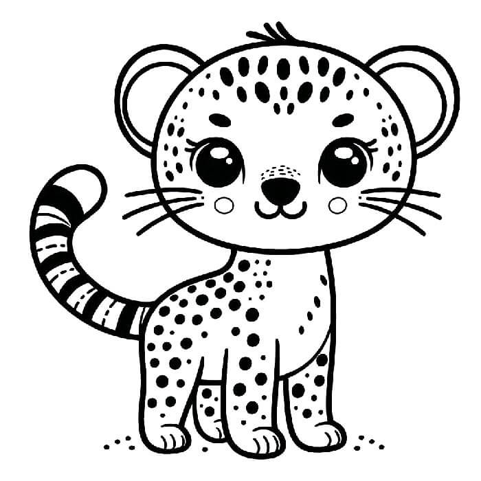 Obrázek Gepard omalovánka