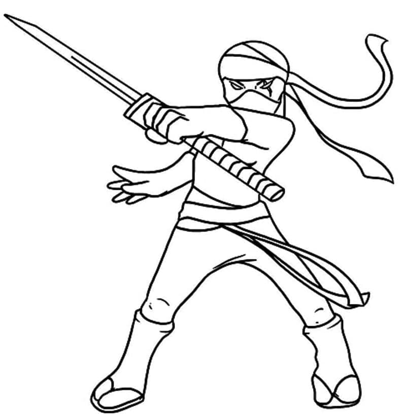 Obrázek Ninja Zdarma omalovánka