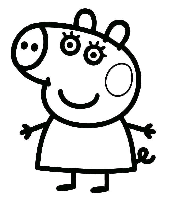 Prasátko Peppa k Tisku omalovánka