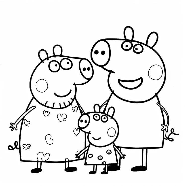 Prasátko Peppa pro 4leté Děti omalovánka