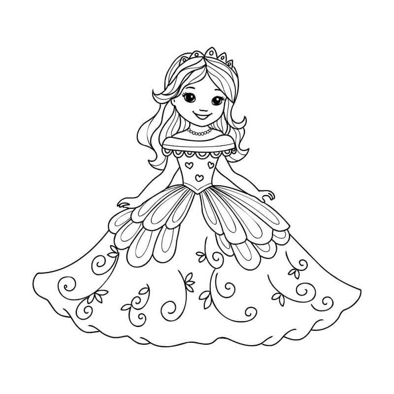 Princezna Tisknutelná omalovánka