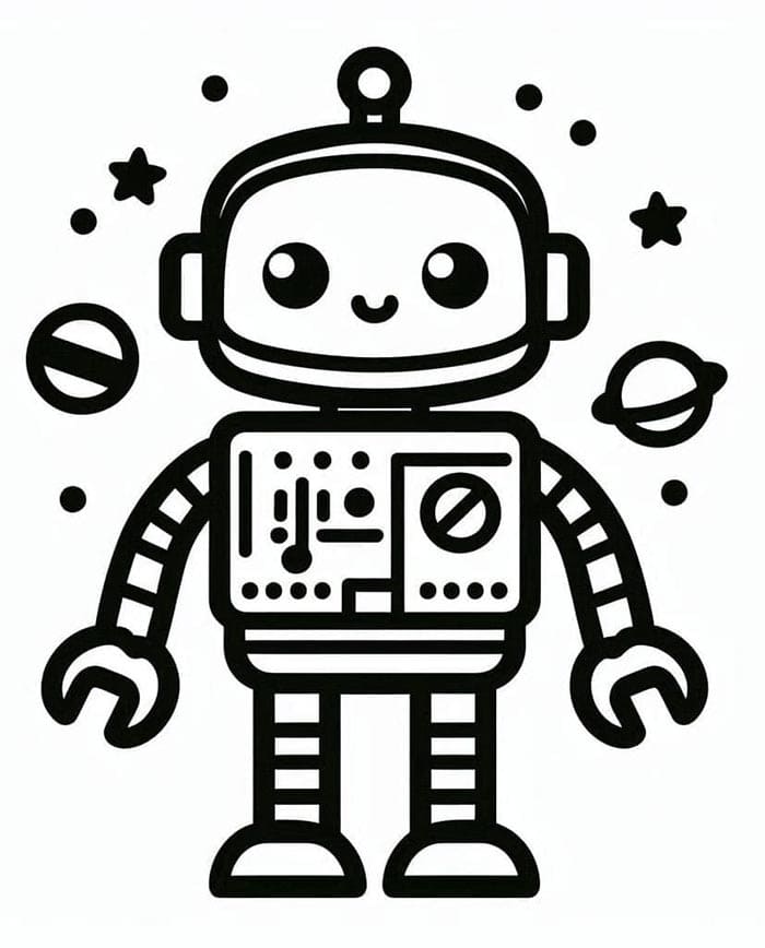 Robot Zdarma Vytisknutelný omalovánka