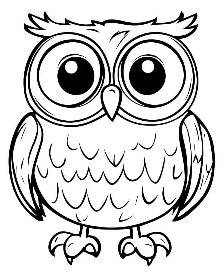 Sova Tisknutelný Obrázek omalovánka