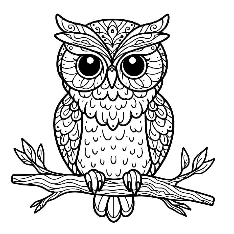 Sova Zdarma Tisknutelná omalovánka