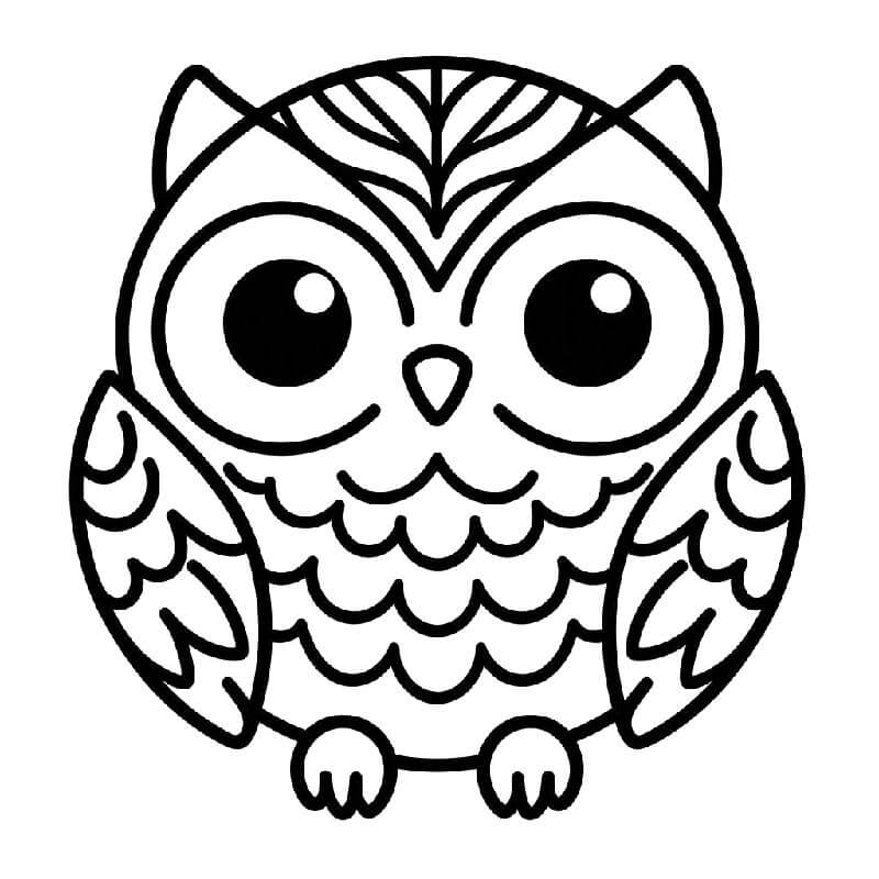 Sova pro 2leté Děti omalovánka