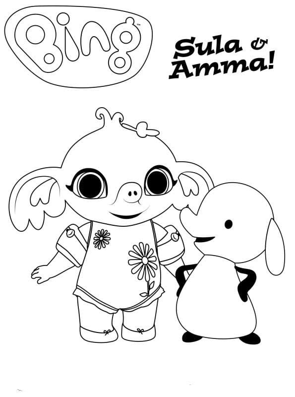 Sula a Amma od Bing omalovánka