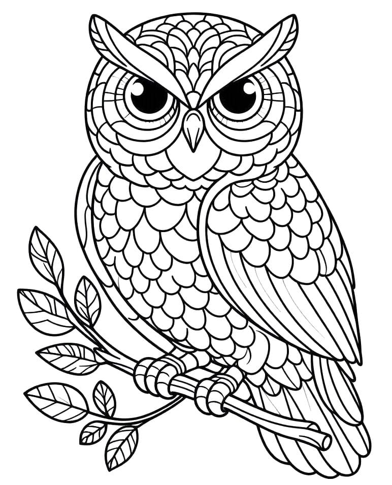 Tisknutelná Sova omalovánka