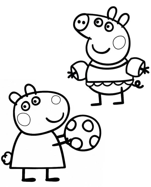 Zdarma Prasátko Peppa k Tisku omalovánka