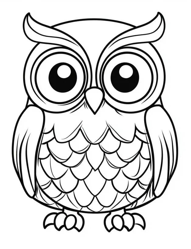 Zdarma Sova pro Děti omalovánka