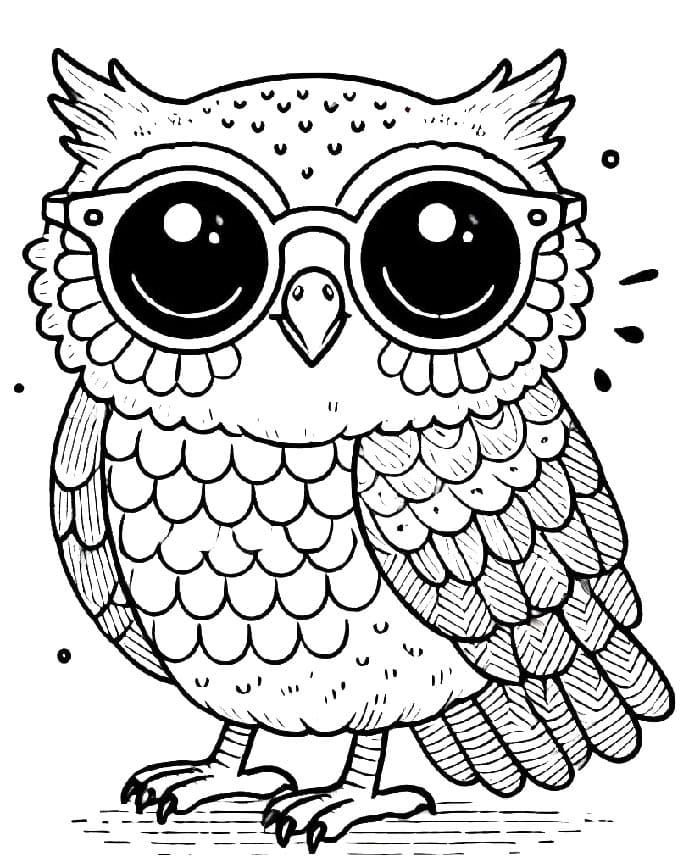 Zdarma Tisknutelná Sova omalovánka