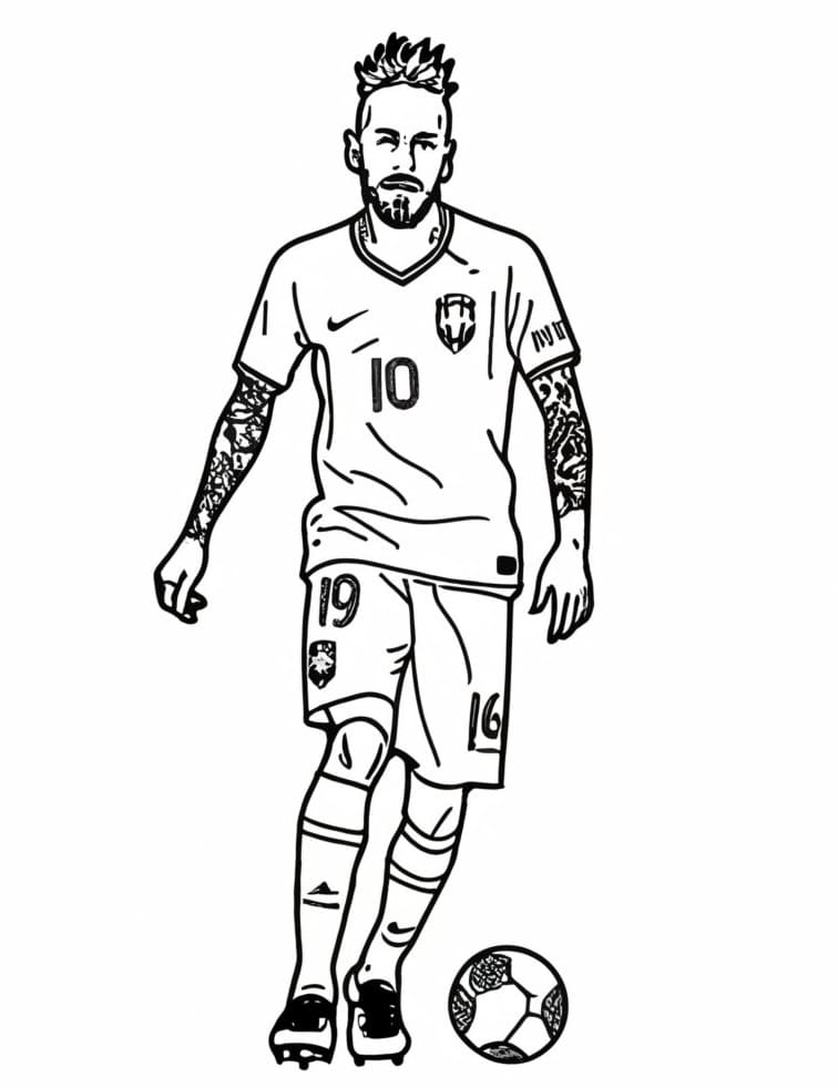 Zdarma Tisknutelný Neymar omalovánka