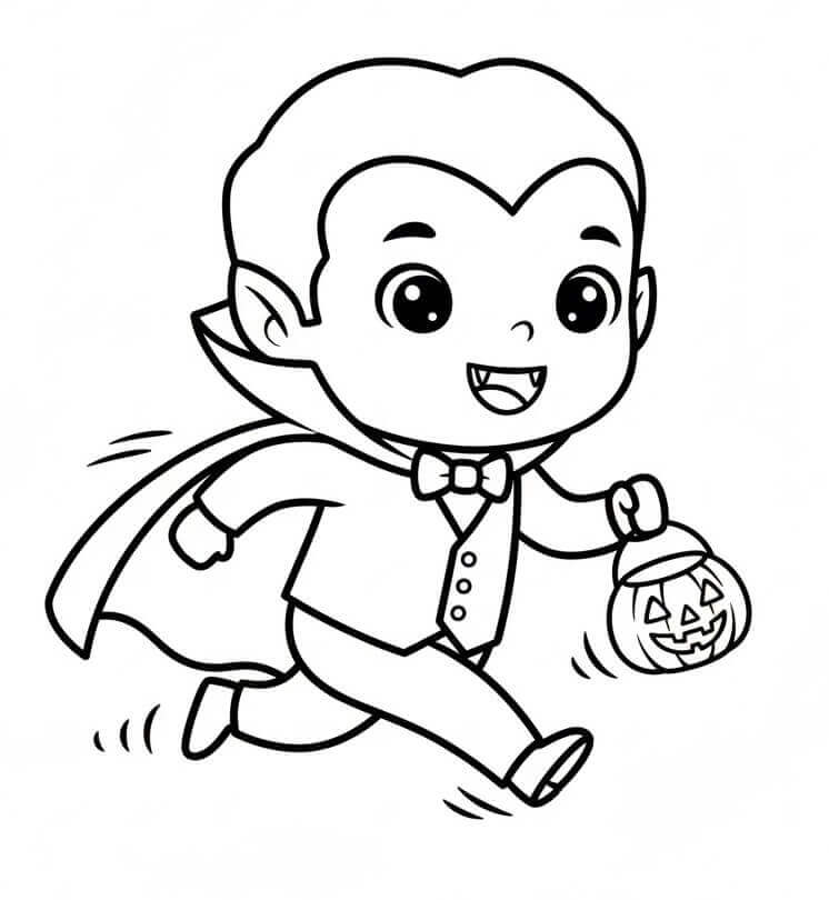 Běžící Halloween Upír omalovánka