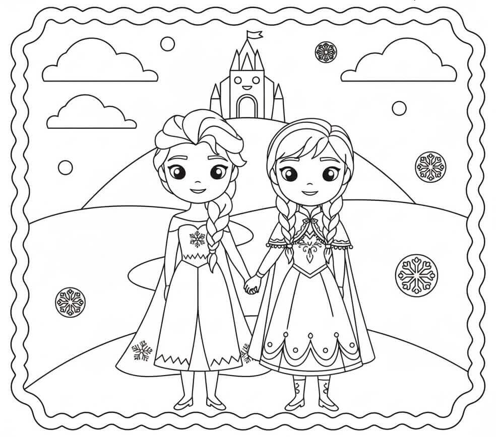 Disney Elsa a Anna omalovánka