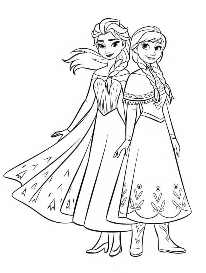 Elsa a Anna Tisknutelné omalovánka