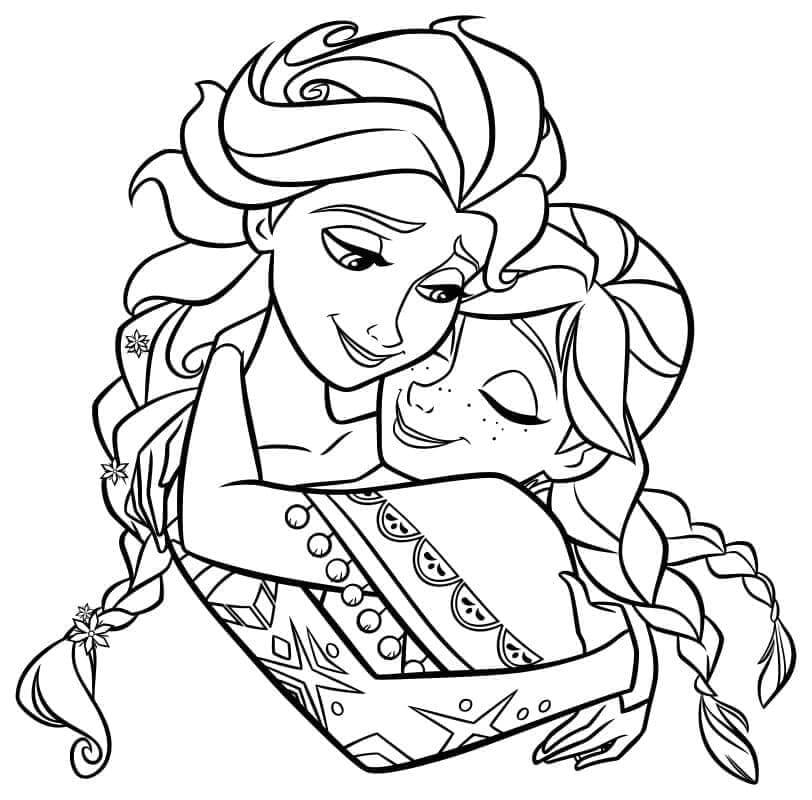 Elsa a Anna Zdarma Obrázek omalovánka