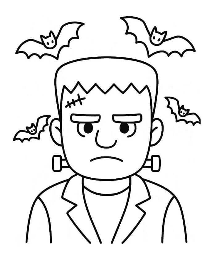 Frankenstein Halloween omalovánka