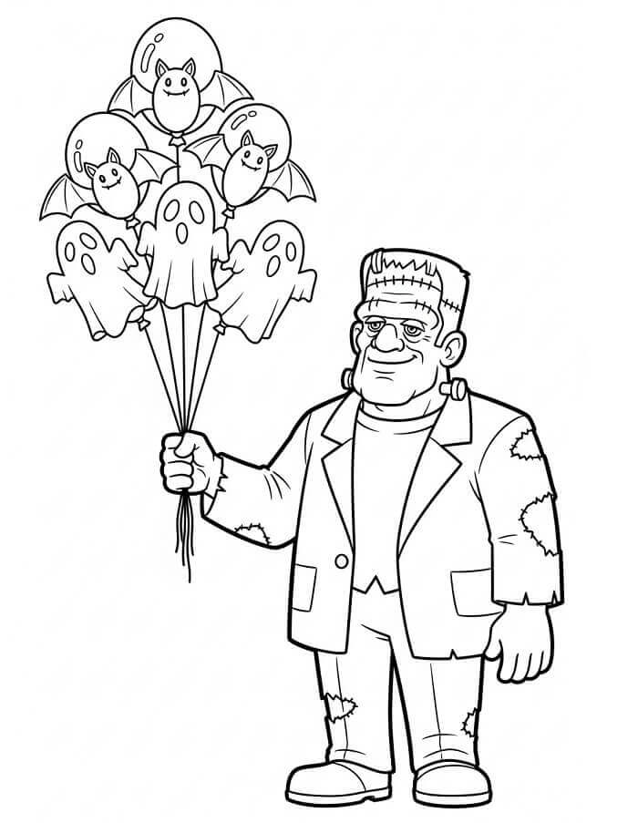 Frankenstein Tisknutelný pro Děti omalovánka