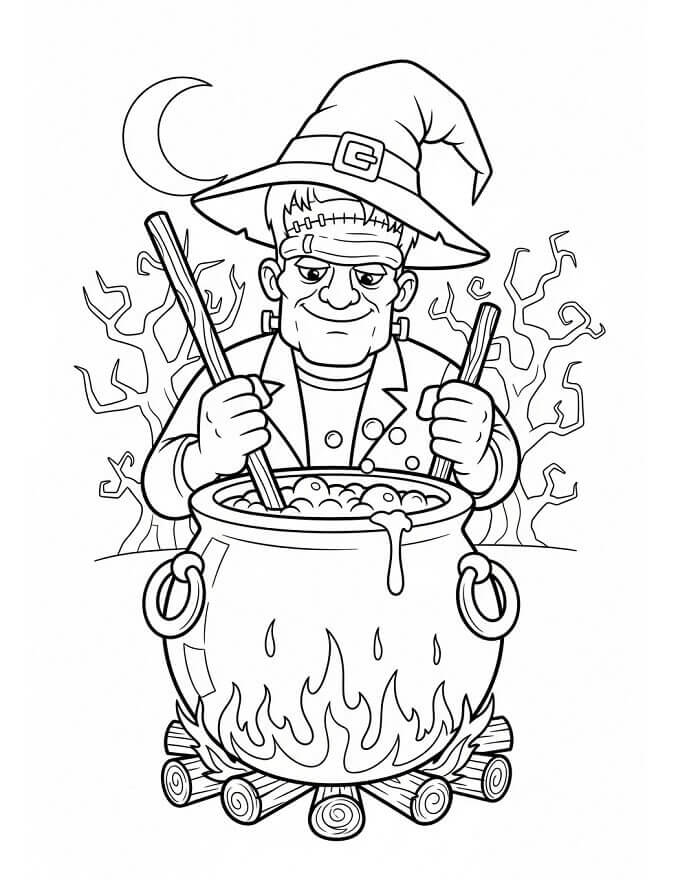 Frankenstein Zdarma pro Děti omalovánka