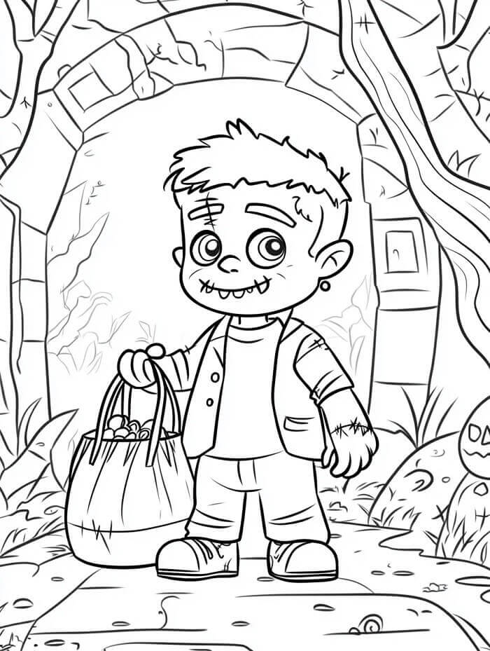 Frankenstein Zdarma omalovánka