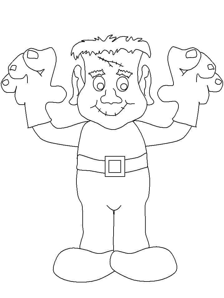 Frankenstein pro 1leté Děti omalovánka