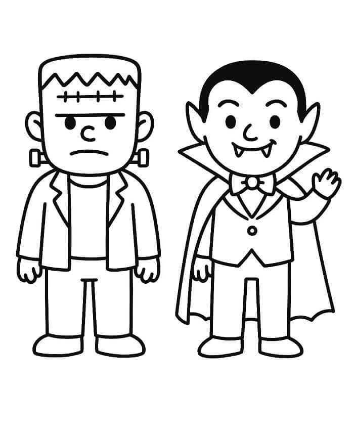 Halloween Frankenstein omalovánka