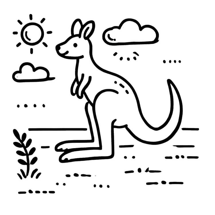 Klokan Tisknutelný Obrázek omalovánka