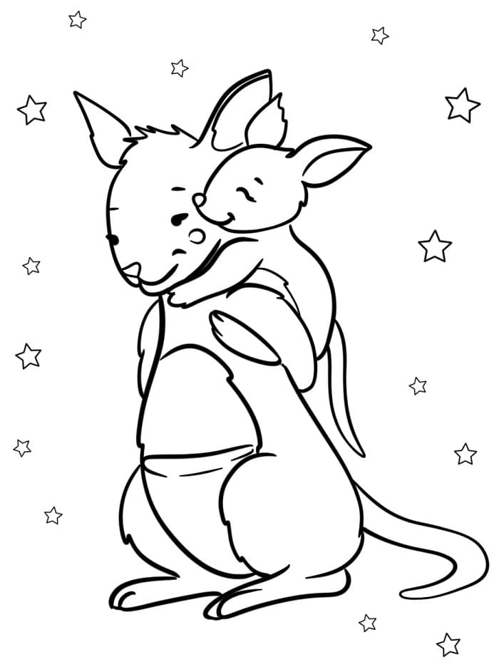 Klokan Zdarma Obrázek omalovánka