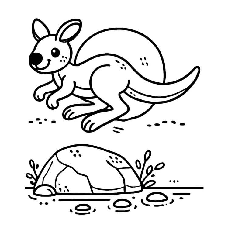 Klokan pro 3leté Děti omalovánka