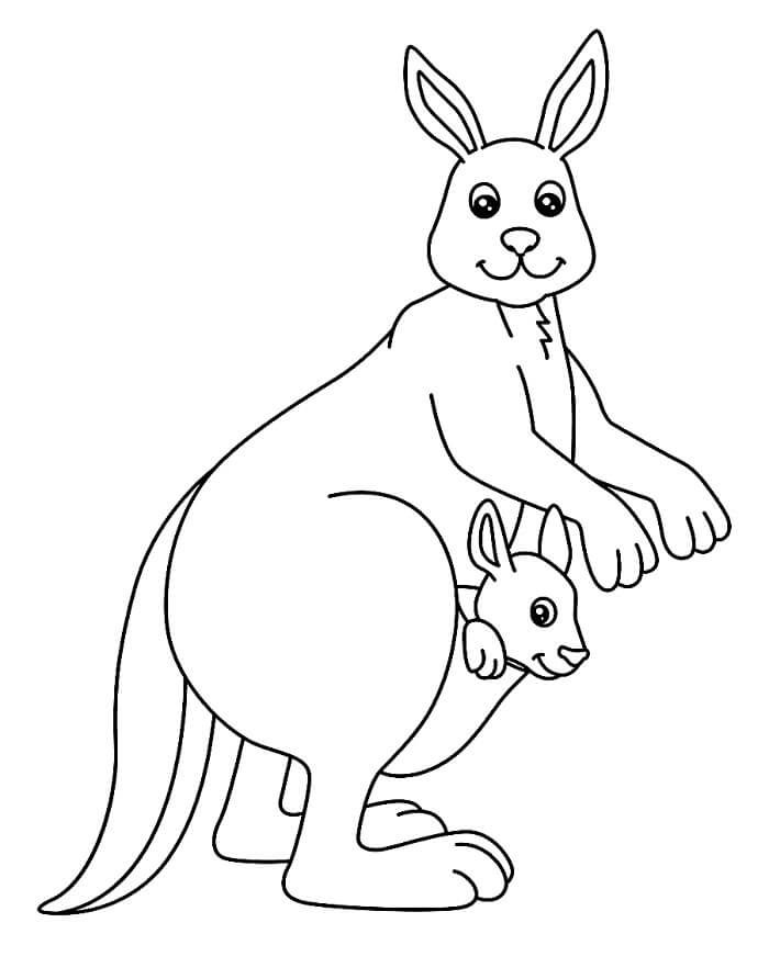 Klokan pro 4leté Děti omalovánka