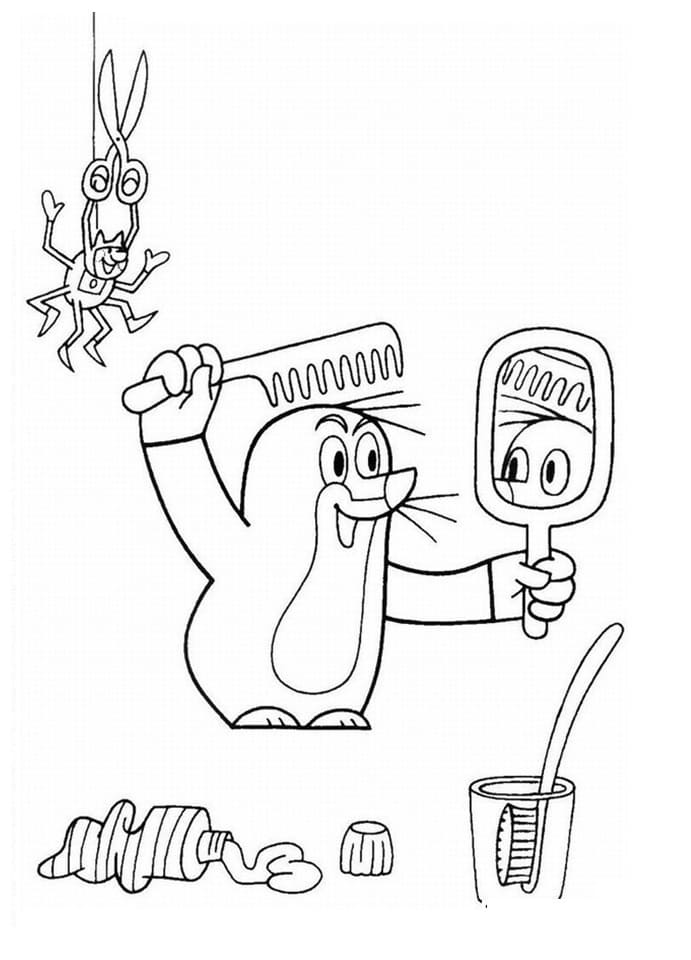 Krtek pro 2leté Děti omalovánka