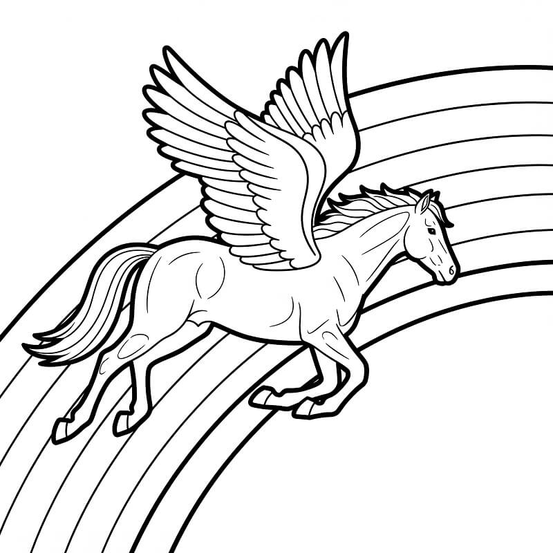 Pegas Obrázek omalovánka