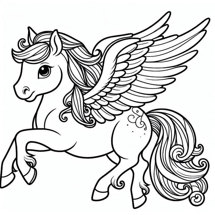 Pegas Tisknutelný Obrázek omalovánka