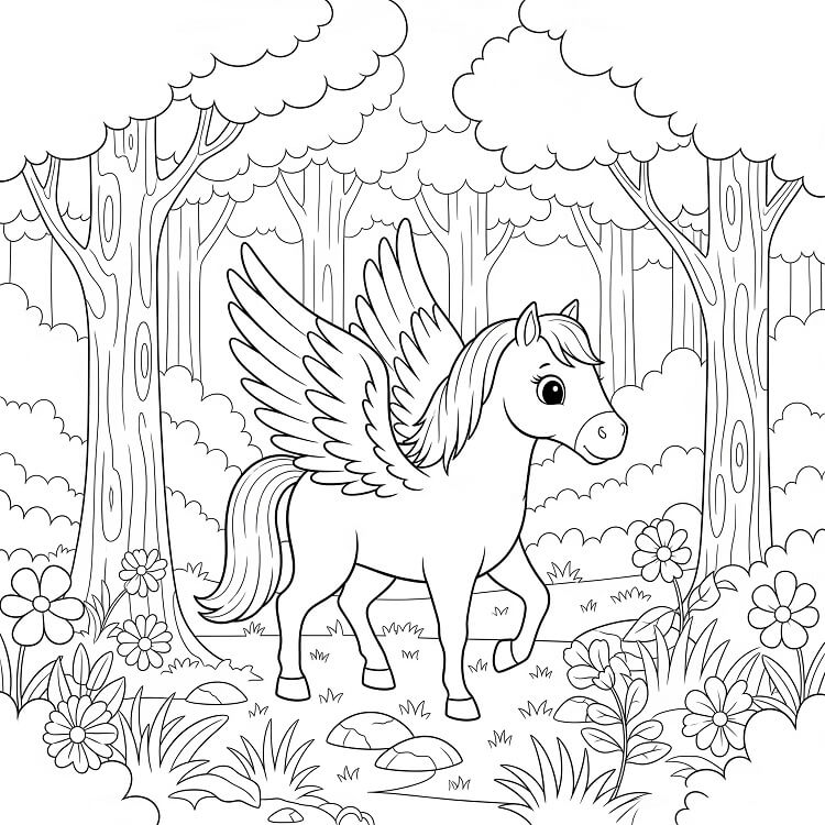 Pegas pro Děti omalovánka