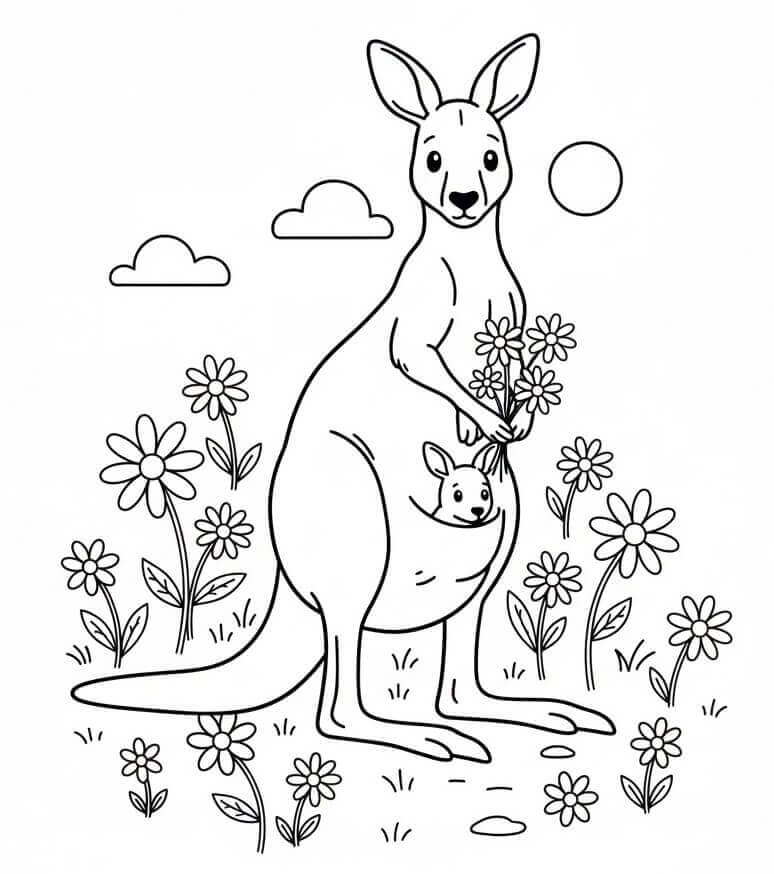 Skvělý Klokan omalovánka