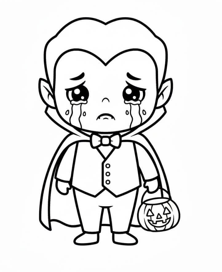 Smutný Halloween Upír omalovánka