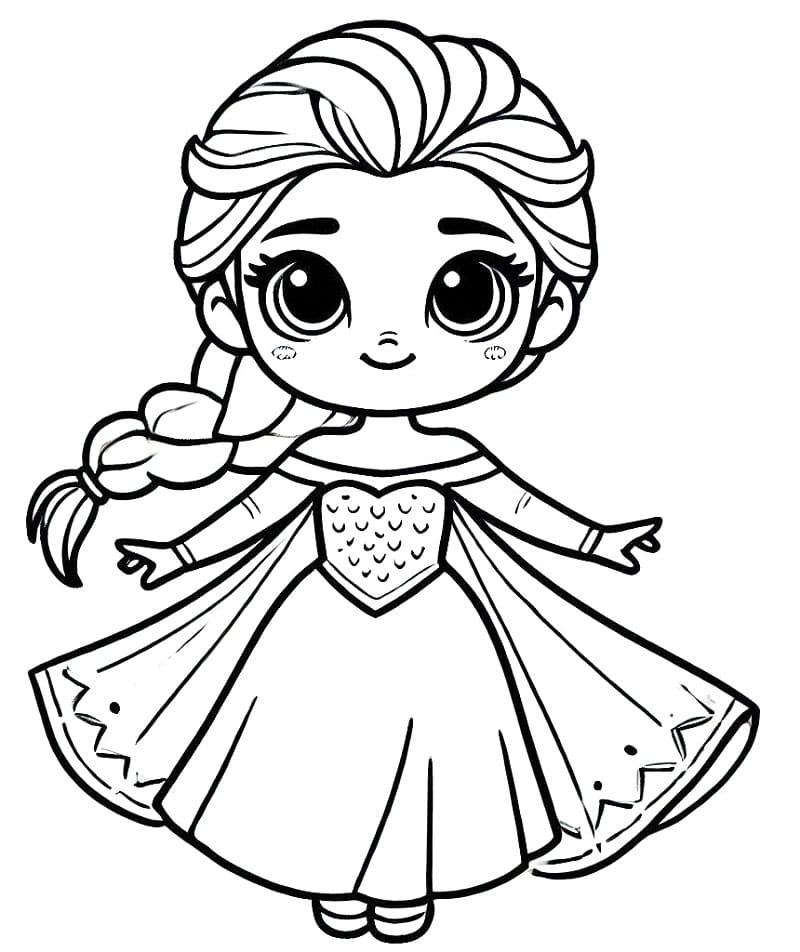 Snadná Elsa omalovánka