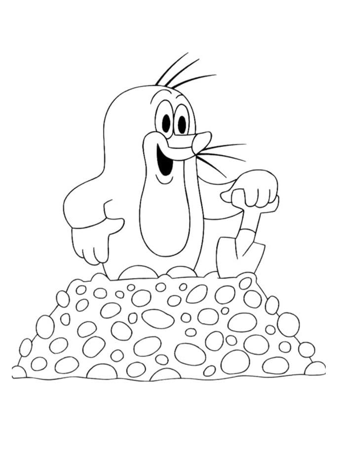 Snadný Krtek omalovánka