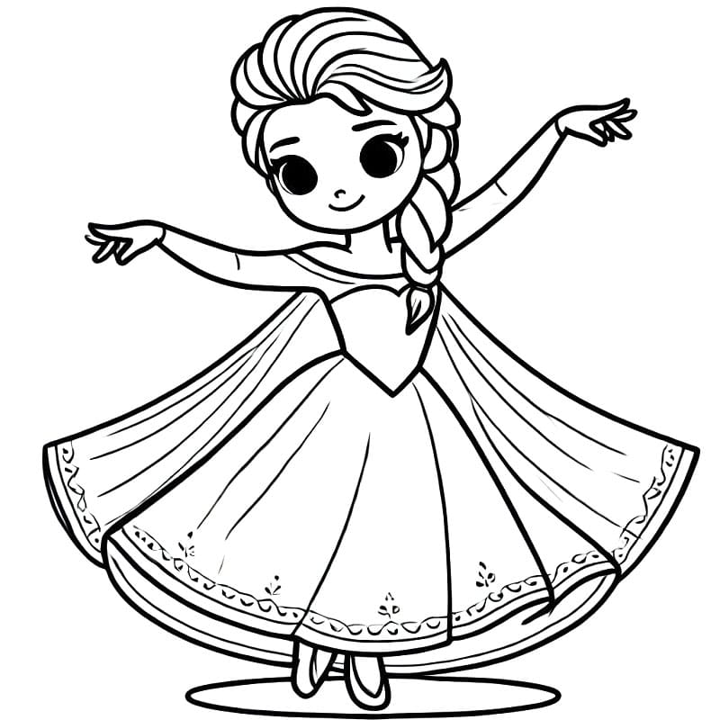 Šťastná Elsa omalovánka