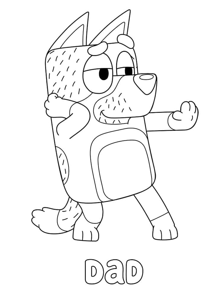 Táta Bluey omalovánka