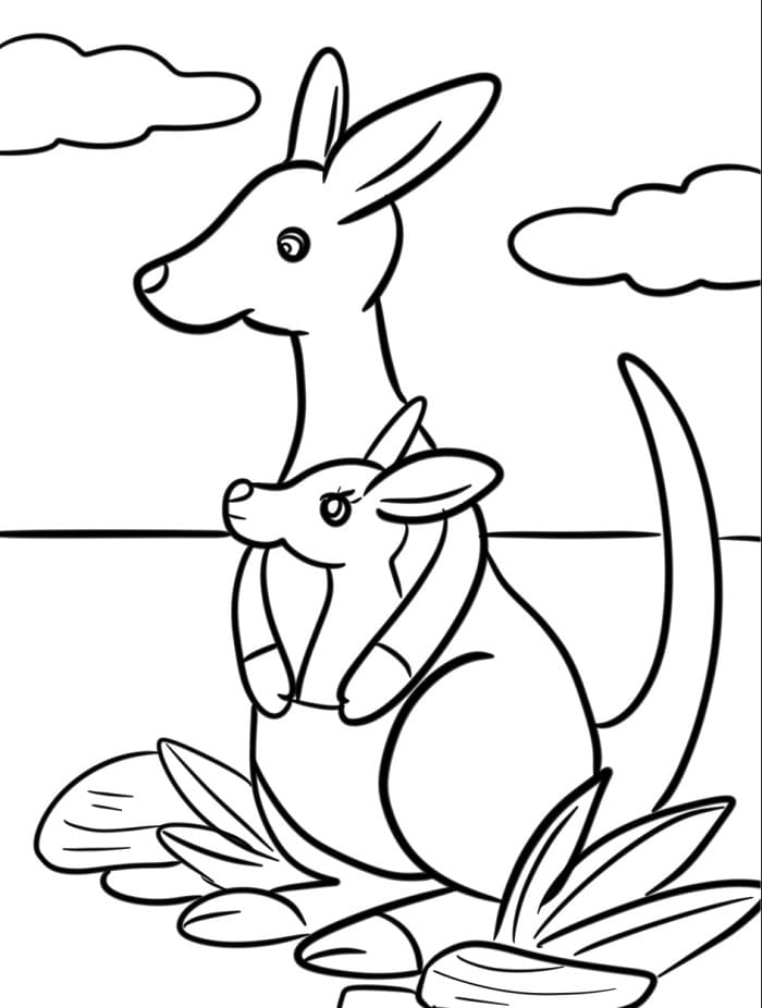 Tisk Klokan omalovánka