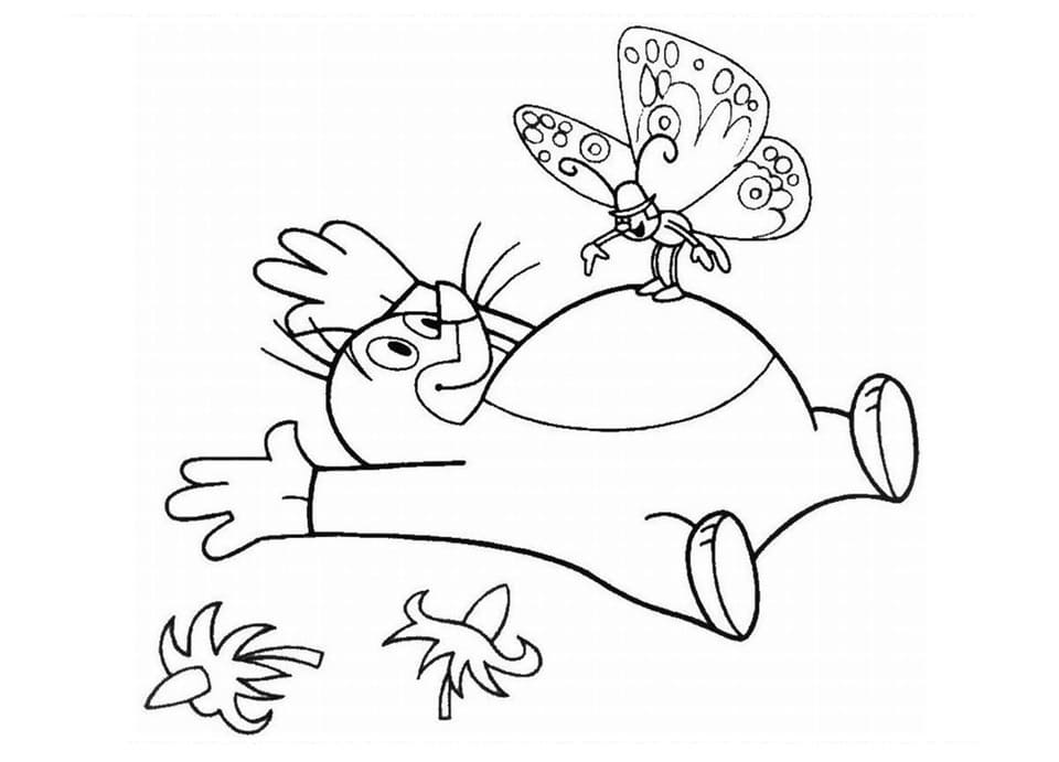 Tisk Krtek omalovánka