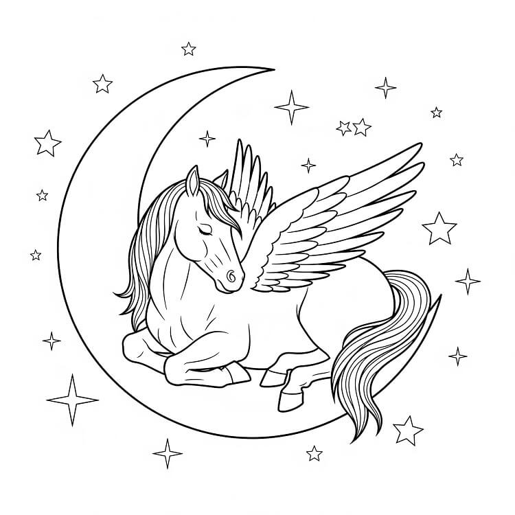 Tisk Pegas omalovánka