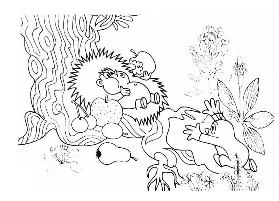 Tisknutelný Obrázek Krtek omalovánka